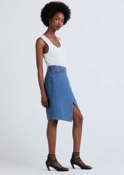 Women Derek Lam Dresses & Skirts<Aine Asymmetrical Denim Skirt