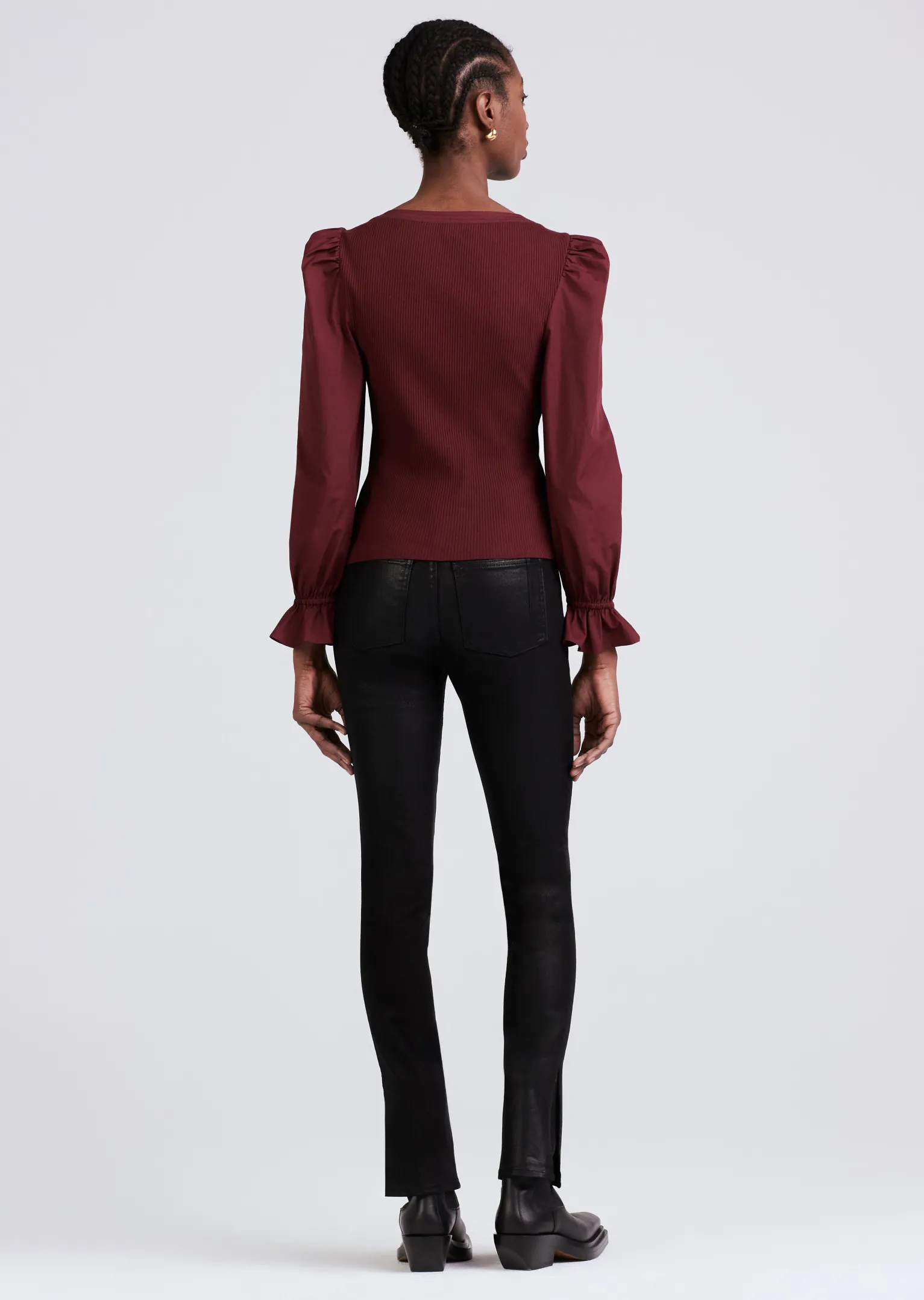 Women Derek Lam Tops<Aishah Scoop Neck Long Sleeve Ribbed Top