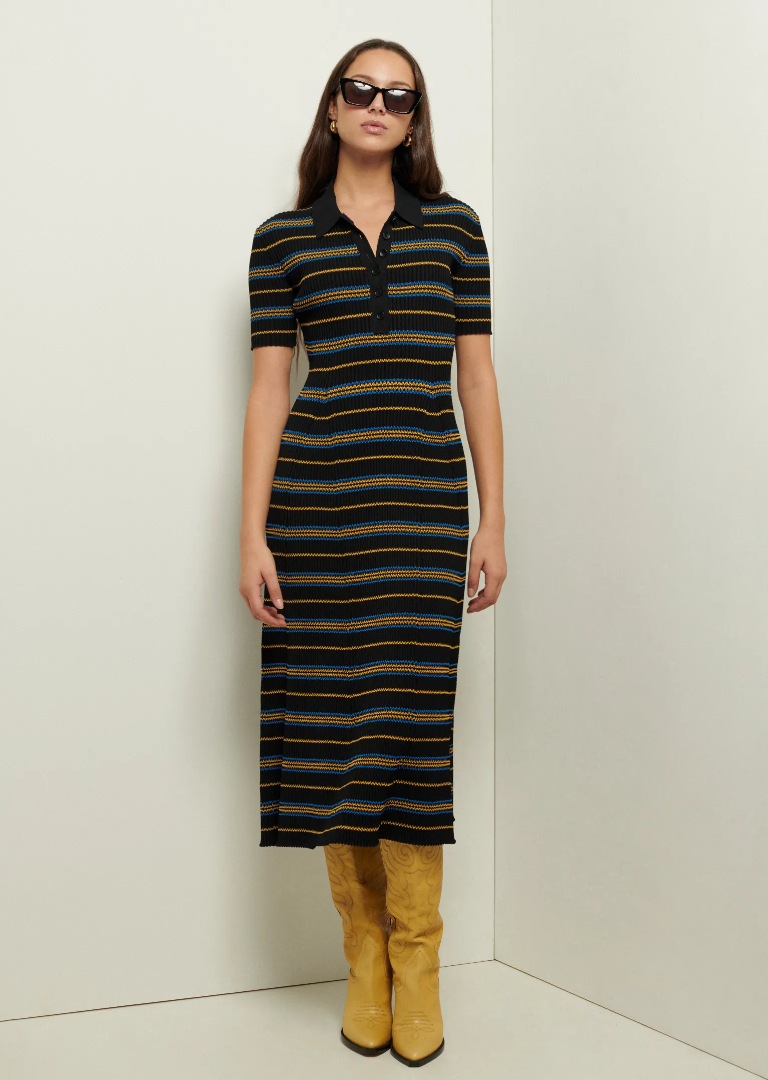 Women Derek Lam Dresses & Skirts<Alani Short Sleeve Polo Dress