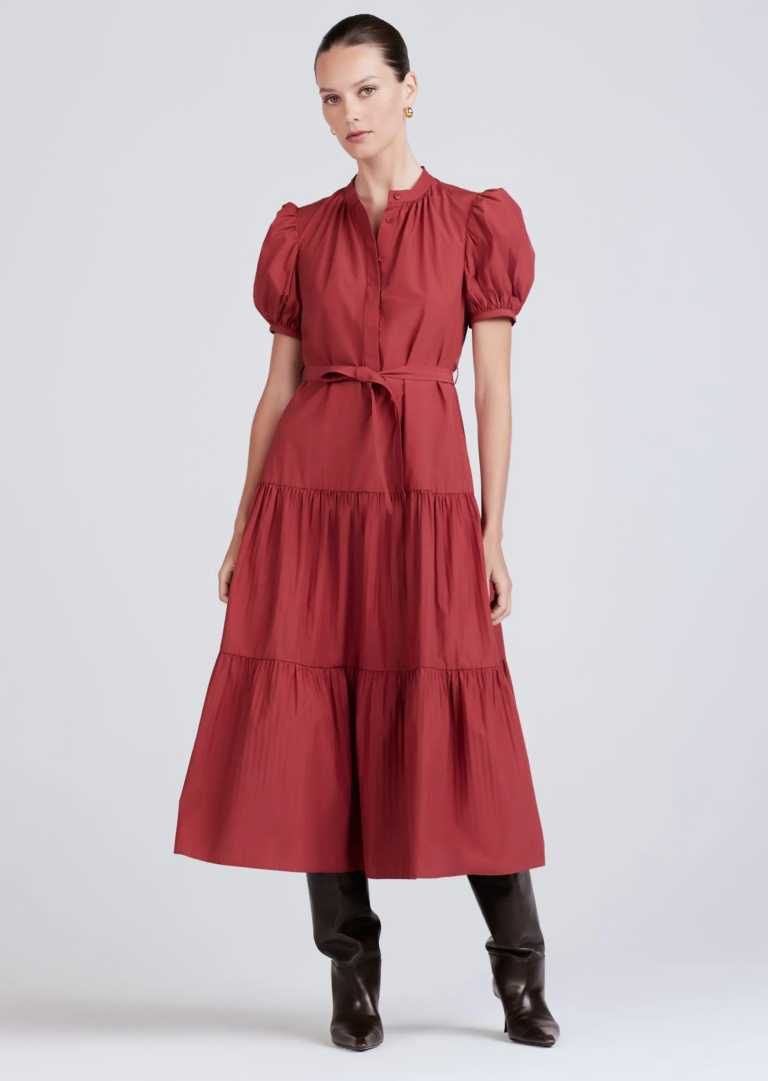 Women Derek Lam Dresses & Skirts<Alexandra Puff Sleeve Shirt Midi Dress
