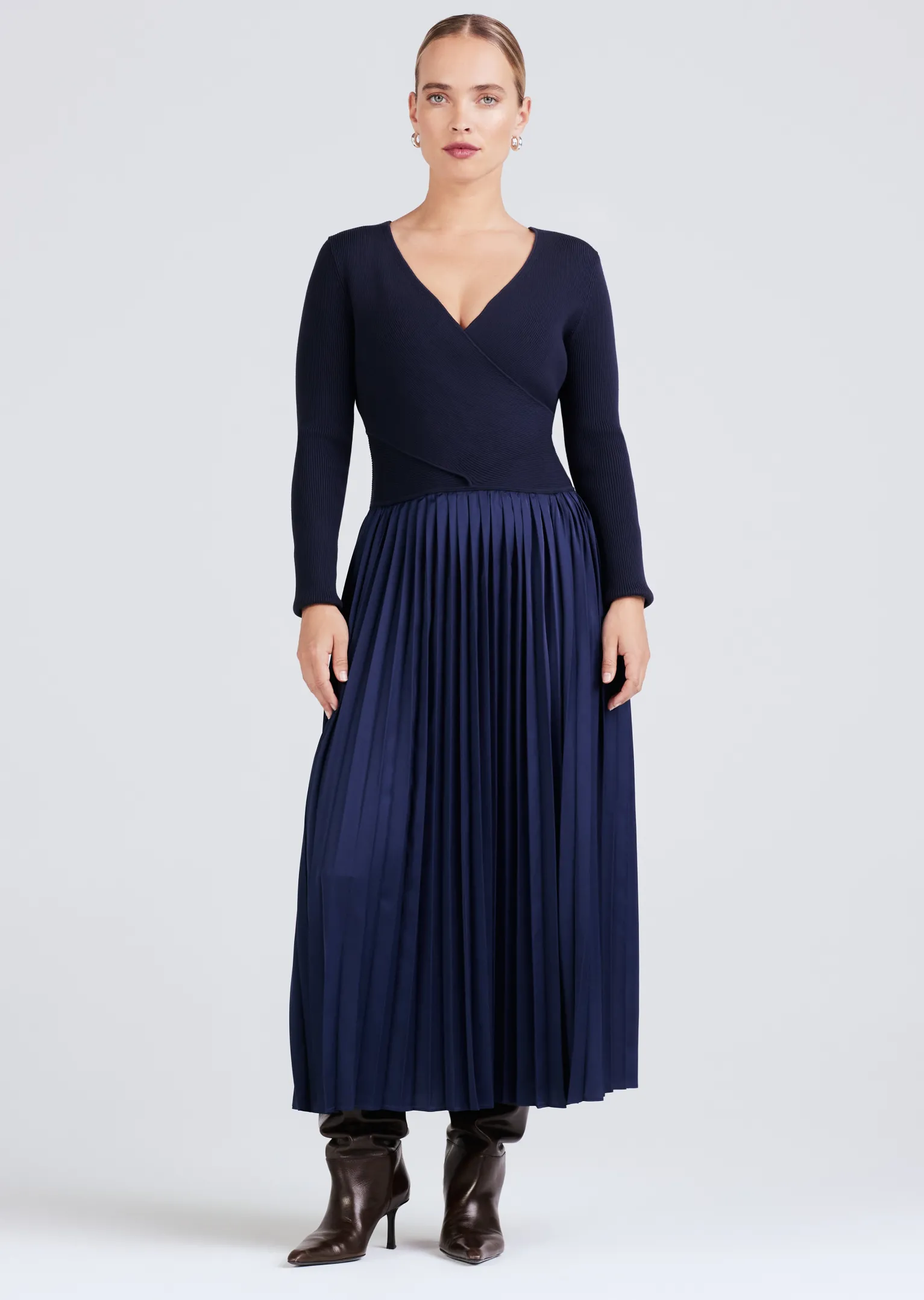 Women Derek Lam Dresses & Skirts<Anika Wrap Pleated Sweater Dress