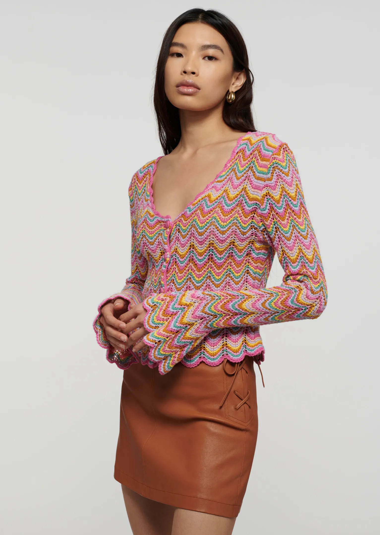 Women Derek Lam Sweaters<Arya Scallopped Cardigan