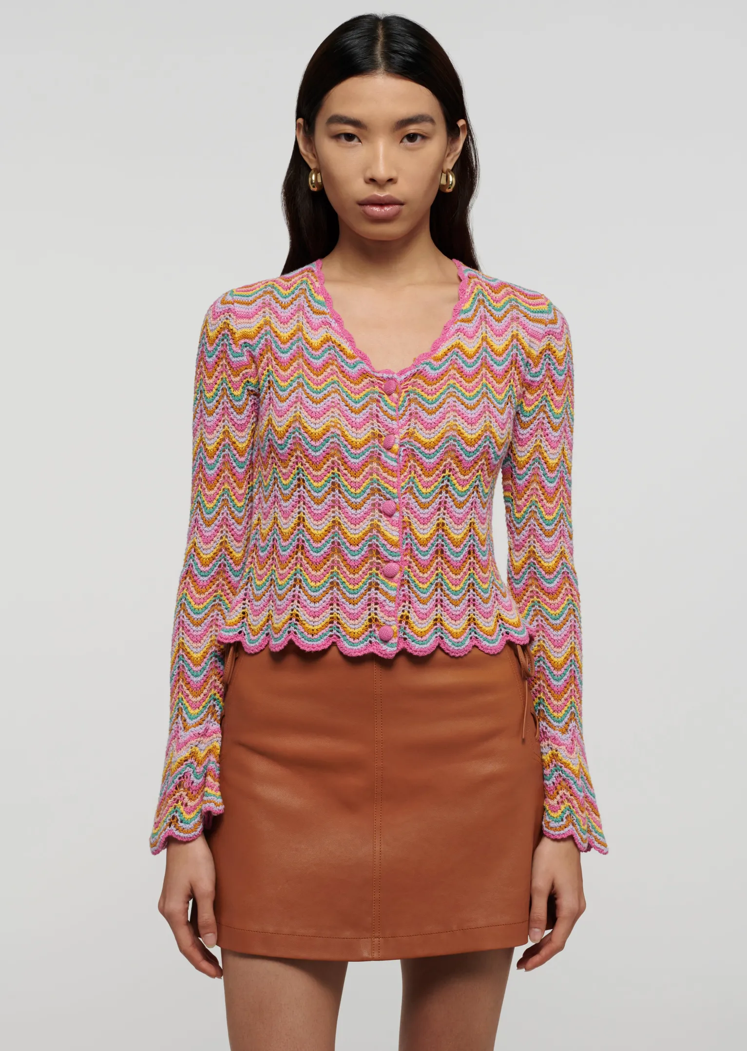 Women Derek Lam Sweaters<Arya Scallopped Cardigan