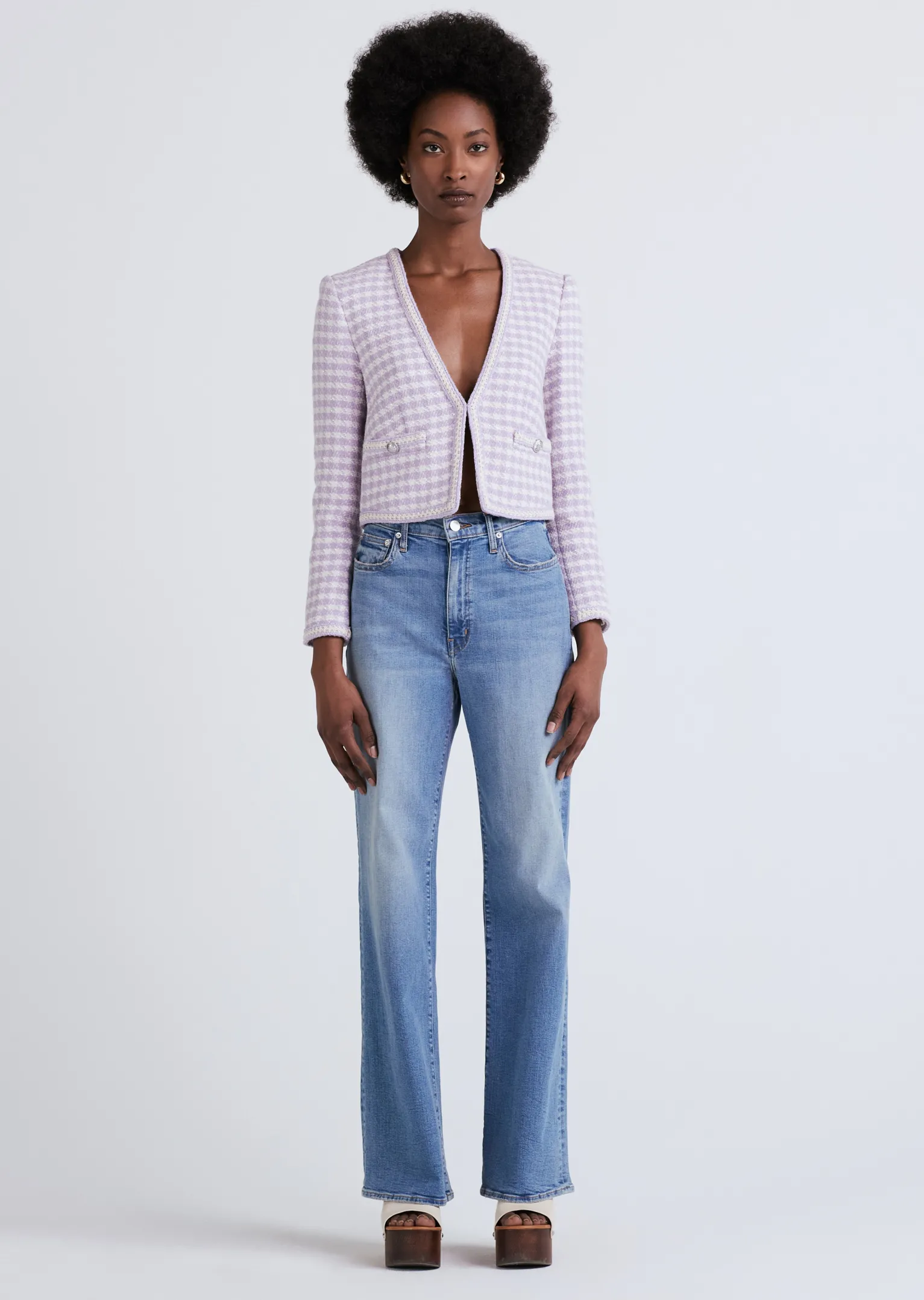 Women Derek Lam Jackets & Coats<Astrid V-Neck Crop Jacket