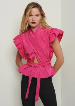 Women Derek Lam Tops<Brynn Ruffle Wrap Top