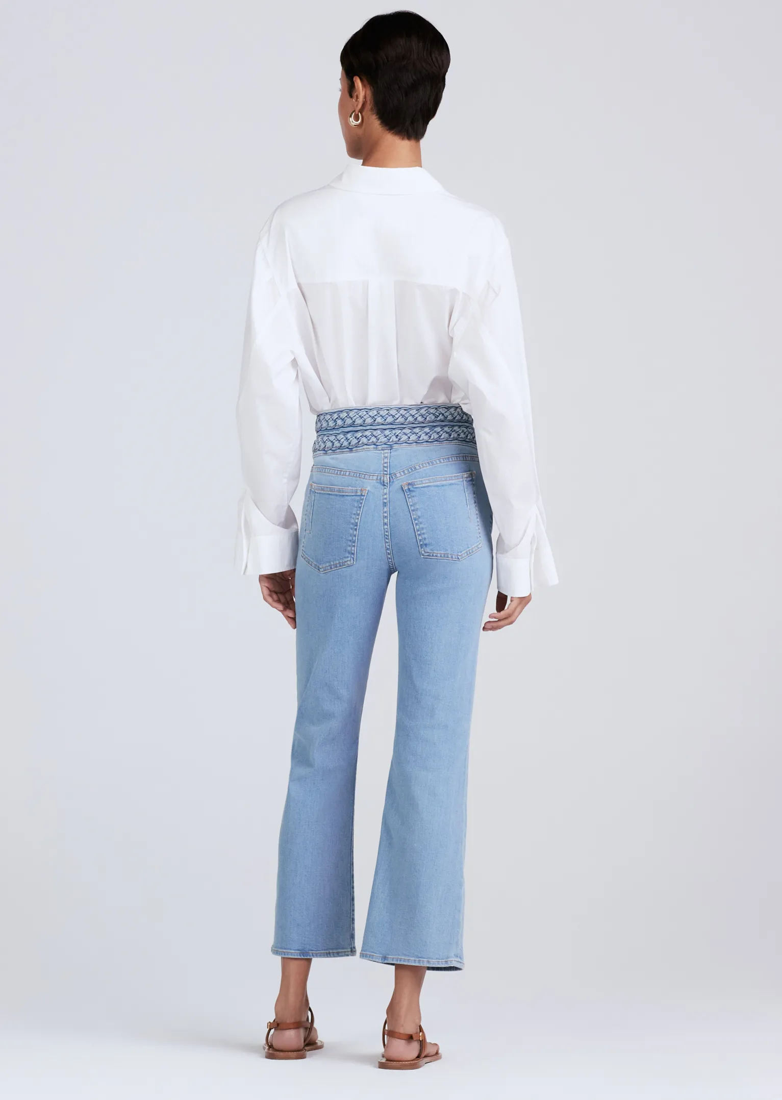 Women Derek Lam Pants & Shorts<Crosby Braided High Rise Crop Flare