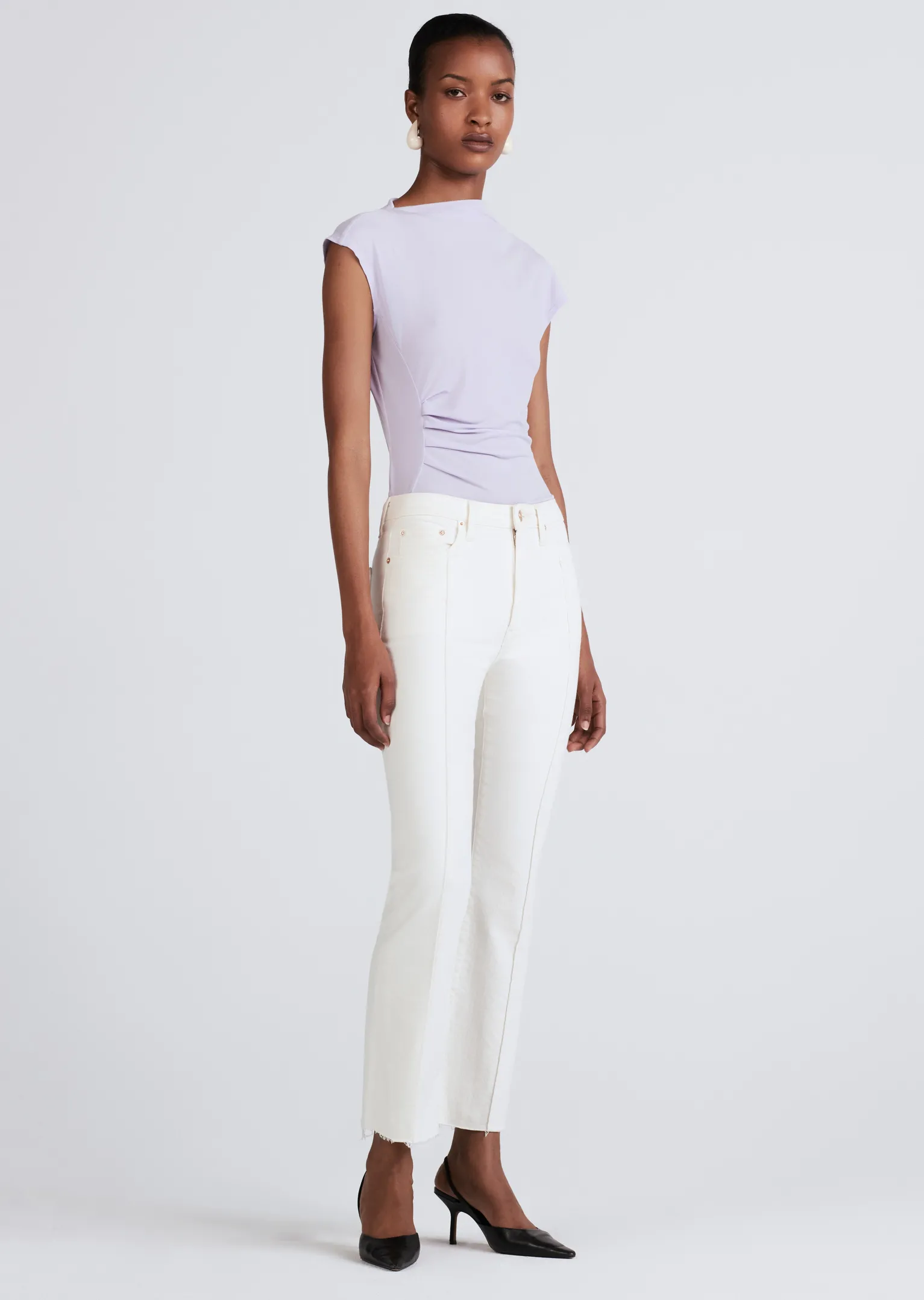 Women Derek Lam Denim<Crosby High Rise Crop Flare W/ Pintuck