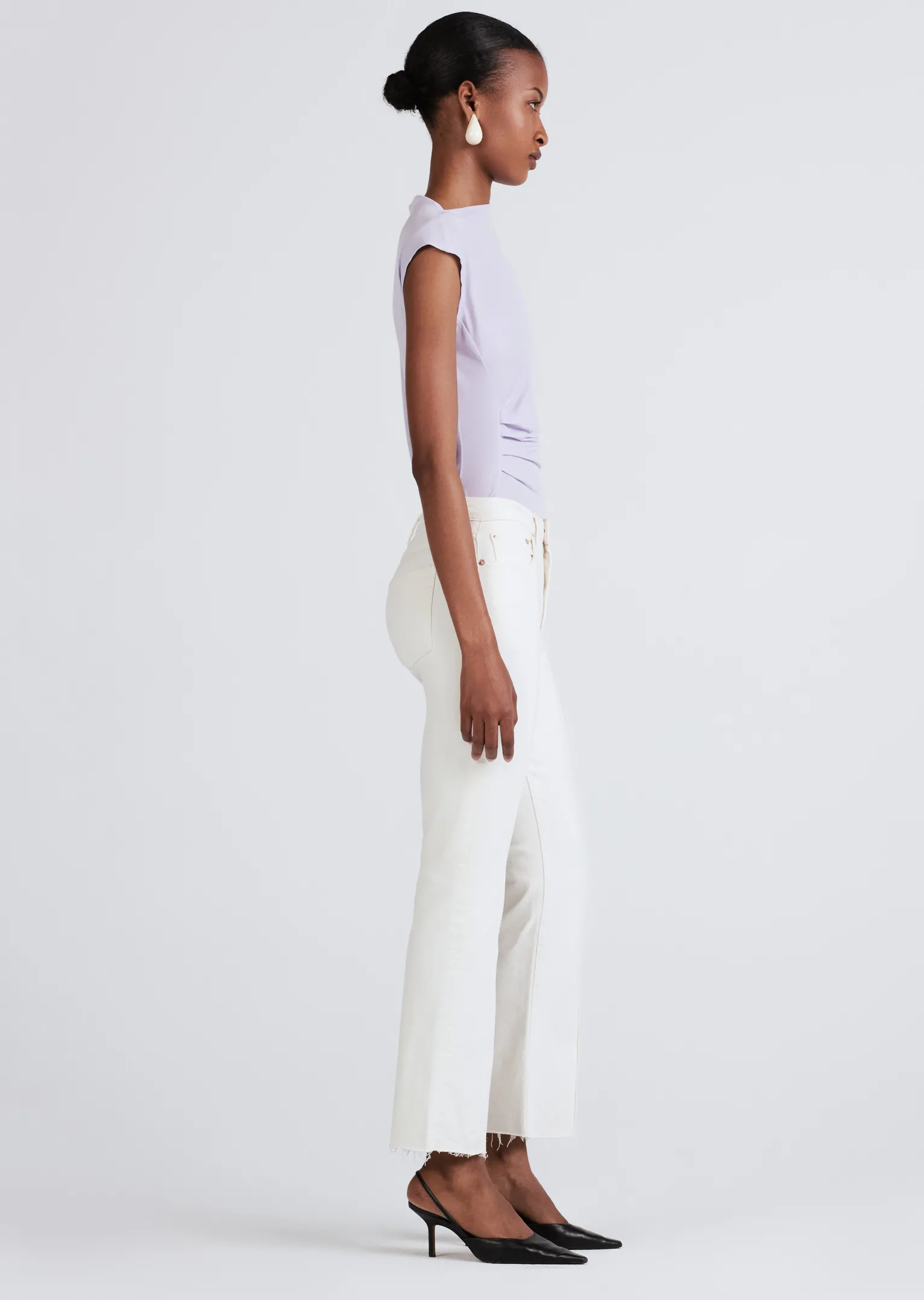 Women Derek Lam Denim<Crosby High Rise Crop Flare W/ Pintuck