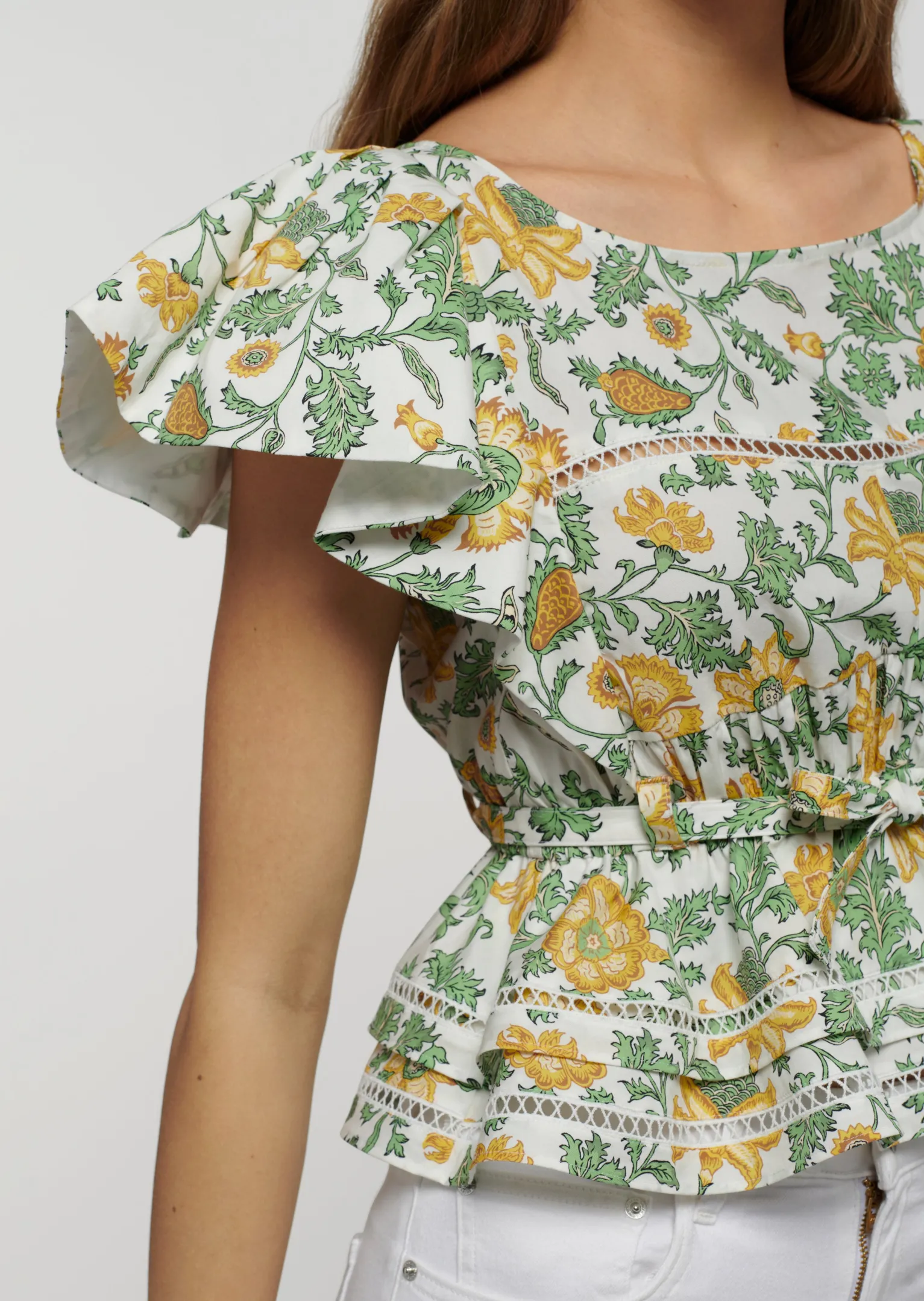 Women Derek Lam Tops<Delphine Boat Neck Ruffle Blouse