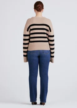 Women Derek Lam Sweaters<Farah Stripe Crewneck Sweater