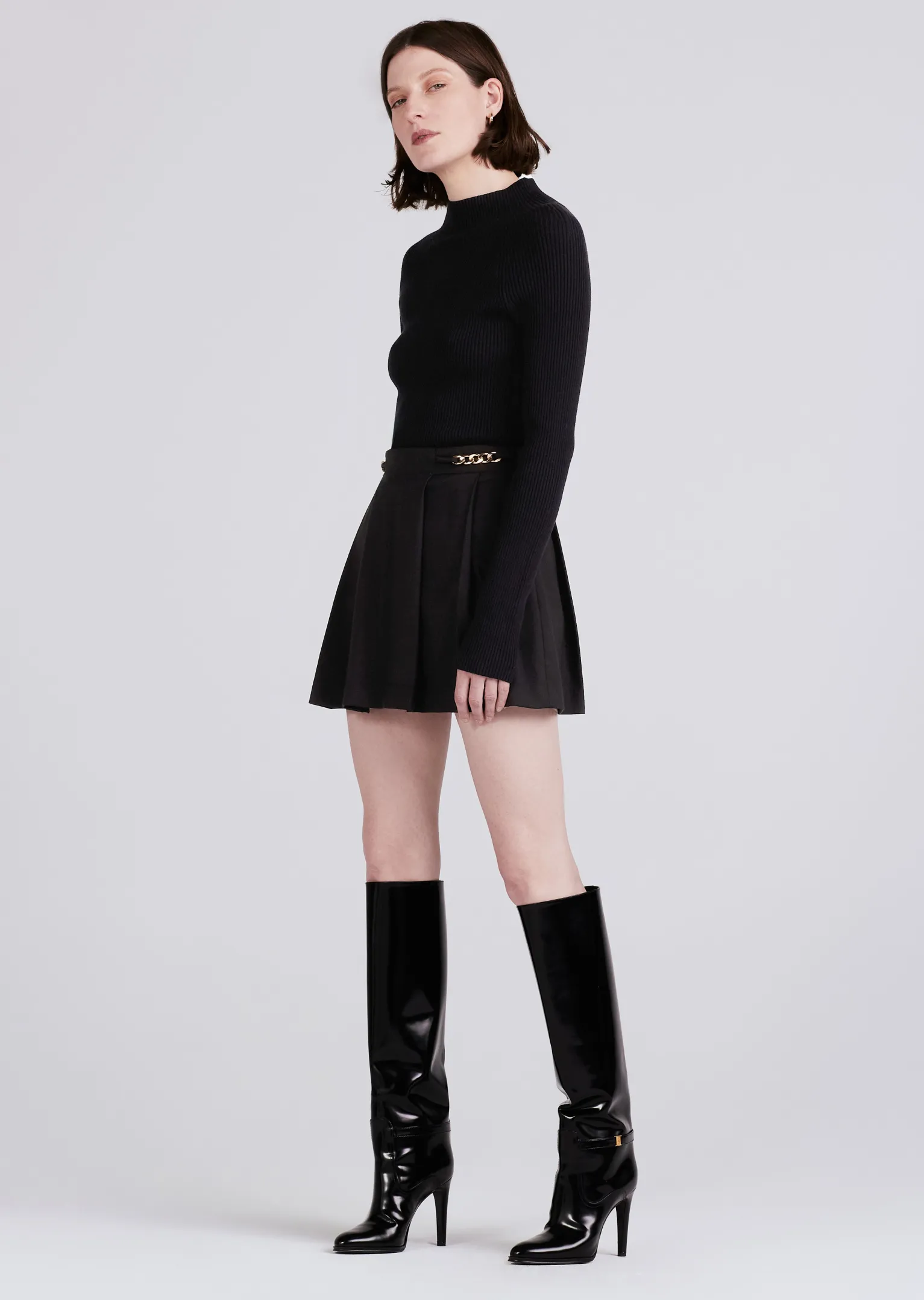 Women Derek Lam Dresses & Skirts<Filomena Knit Combo Pleated Mini Dress