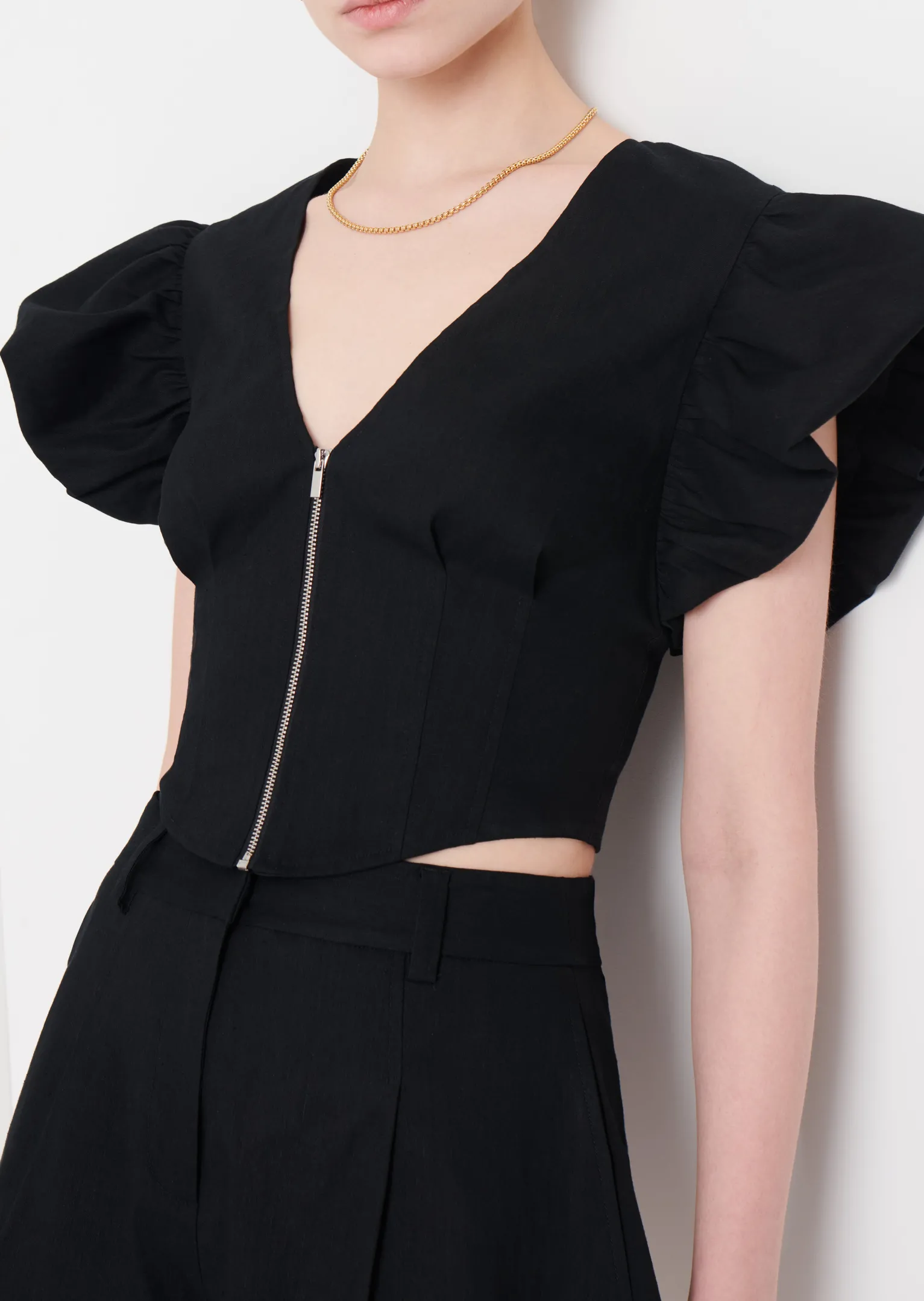 Women Derek Lam Tops<Genna Balloon Sleeve Bustier Top