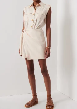 Women Derek Lam Dresses & Skirts<Giselle Mini Tie Front Cargo Dress