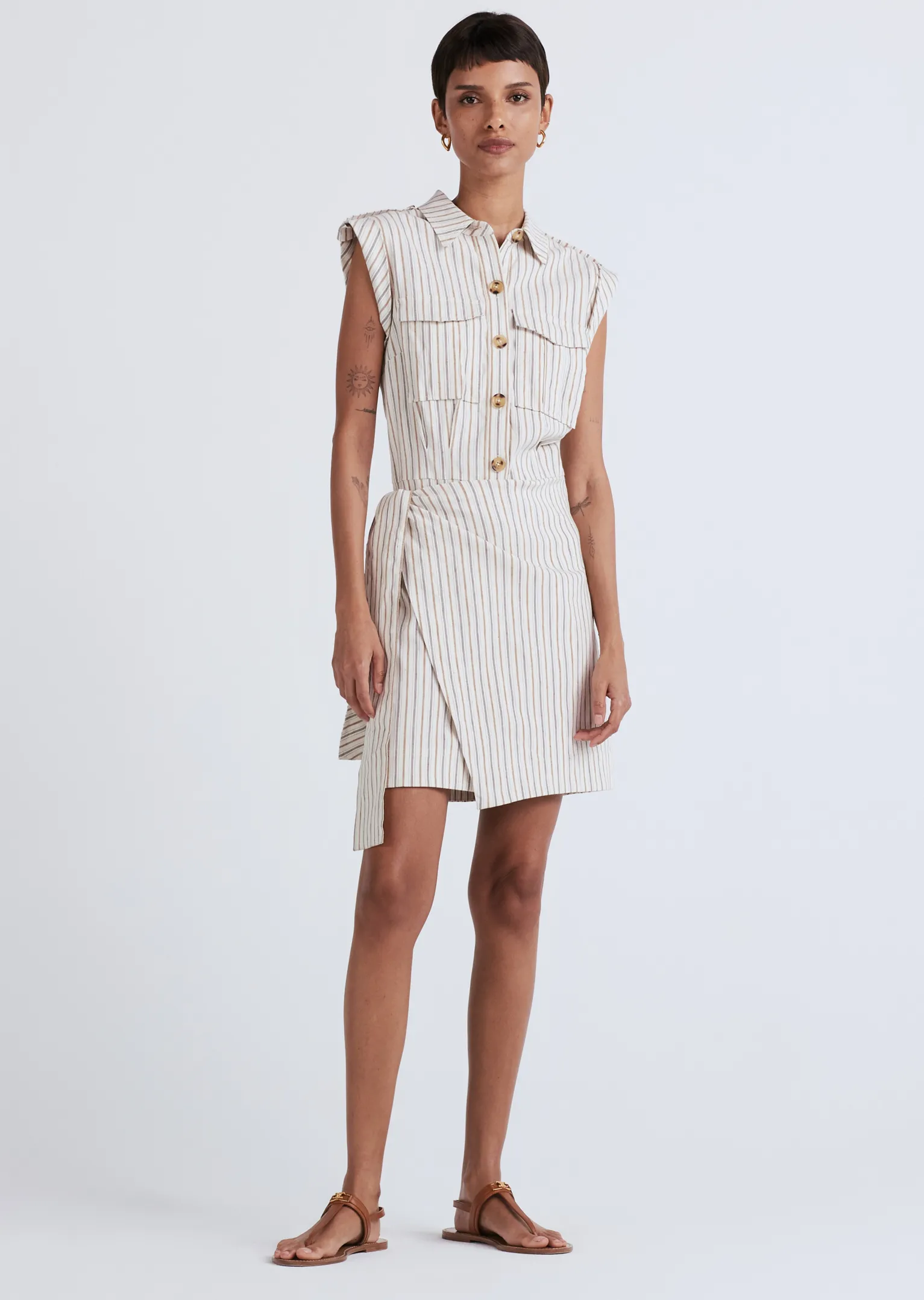 Women Derek Lam Dresses & Skirts<Giselle Mini Tie Front Cargo Dress