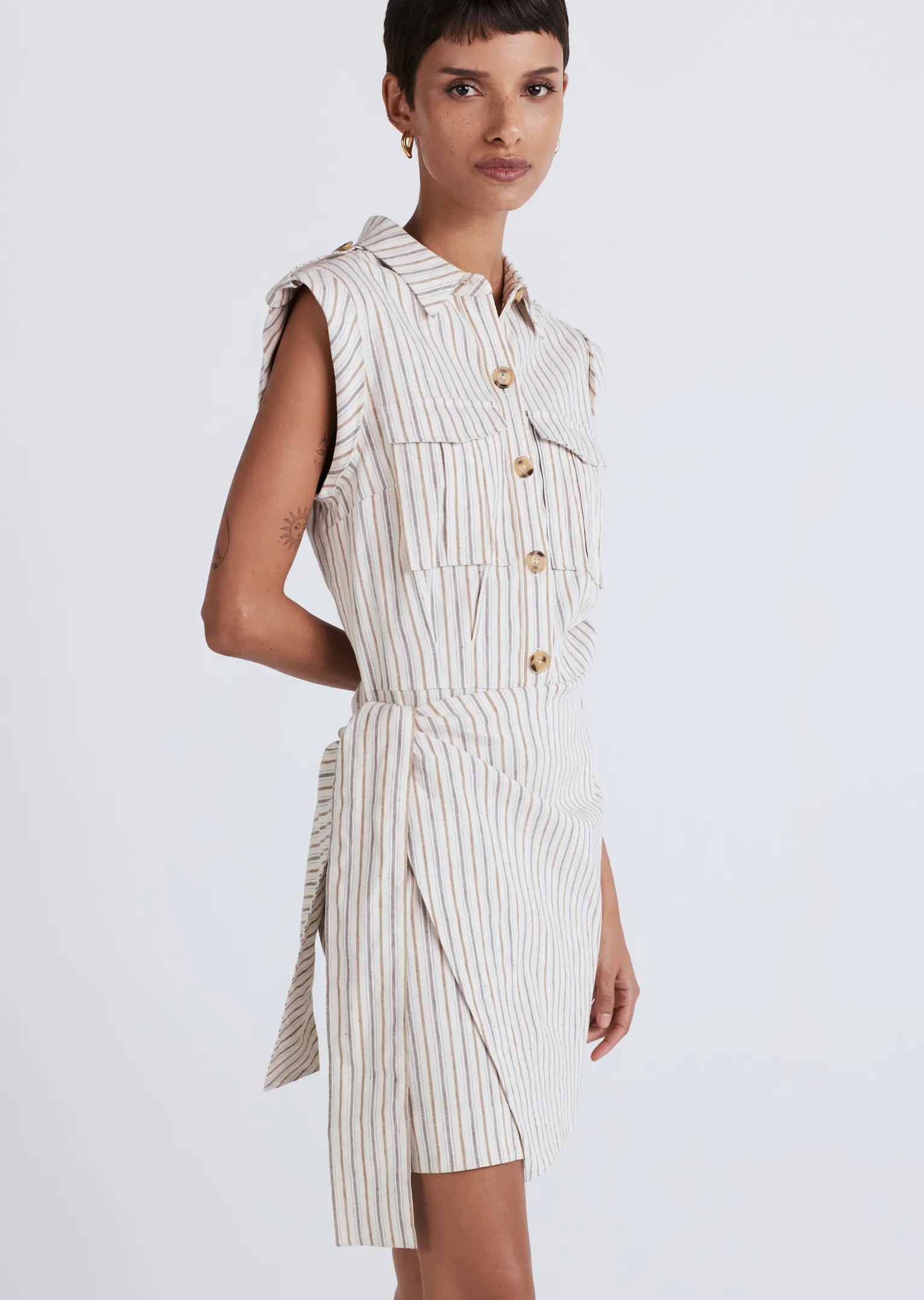 Women Derek Lam Dresses & Skirts<Giselle Mini Tie Front Cargo Dress