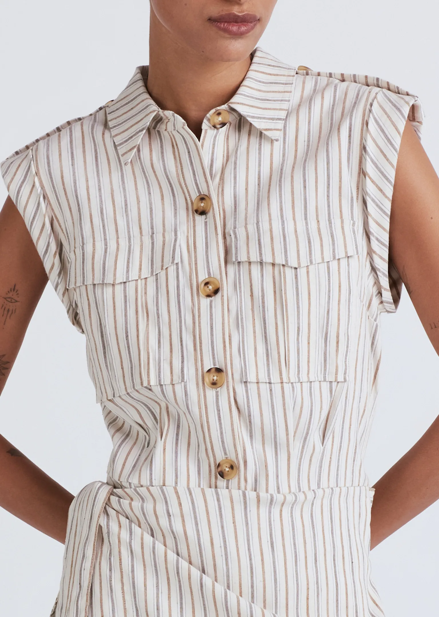 Women Derek Lam Dresses & Skirts<Giselle Mini Tie Front Cargo Dress