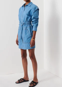 Women Derek Lam Dresses & Skirts<Hadley Ruched Sleeve Shirt Dress