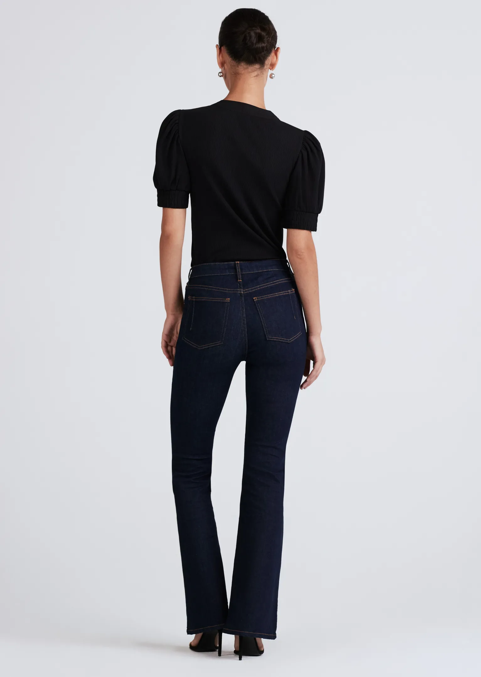 Women Derek Lam Essentials<Heather V-Neck Puff Sleeve T-Shirt