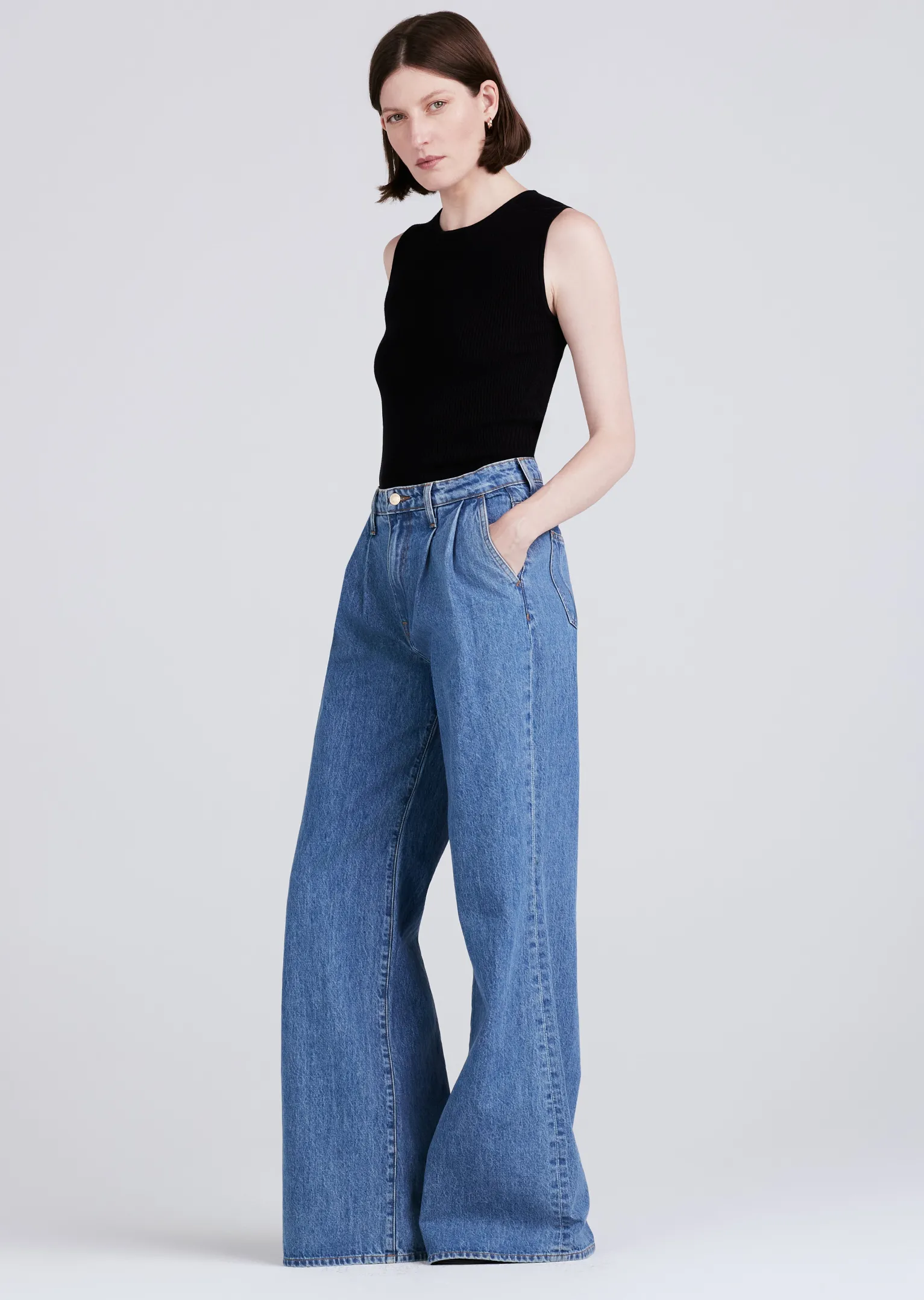 Women Derek Lam Denim<High Rise Pleated Trouser