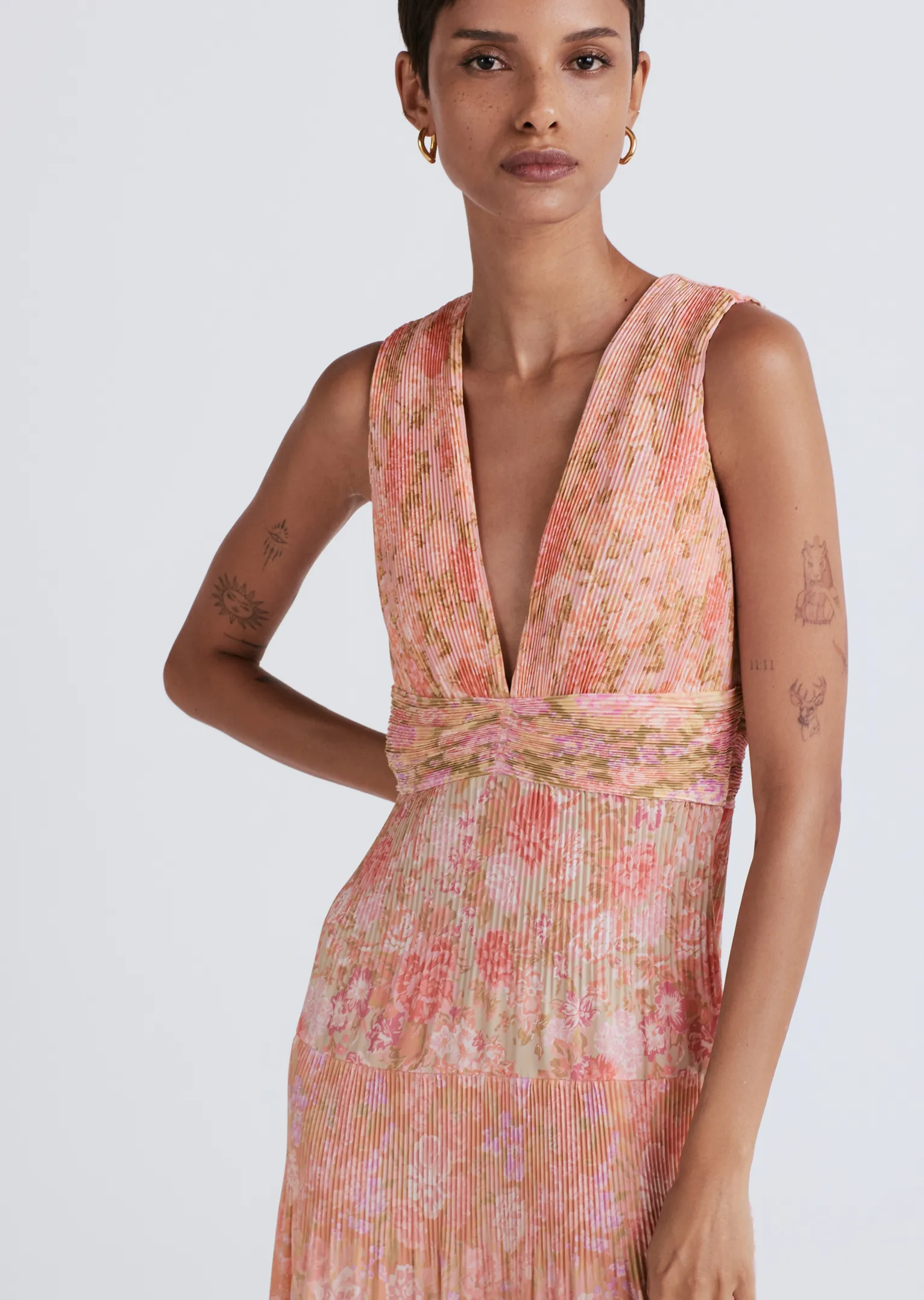 Women Derek Lam Dresses & Skirts<Iris Pleated V-Neck Dress