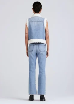 Women Derek Lam Denim<Jaime Shearling Lined Denim Vest