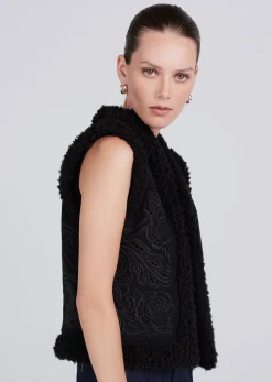 Women Derek Lam Jackets & Coats<Jaime Shearling Trimmed Embriodered Vest