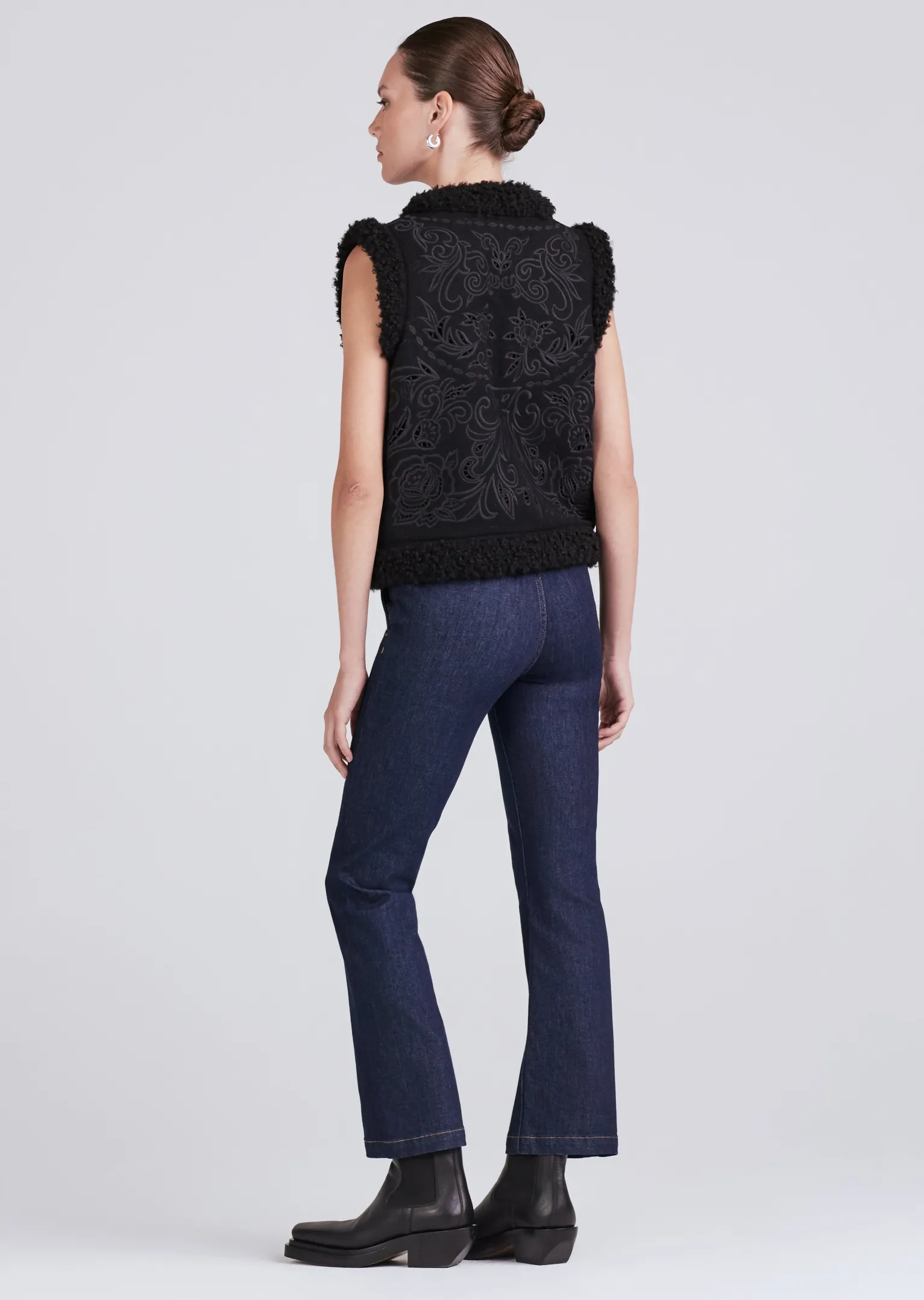 Women Derek Lam Jackets & Coats<Jaime Shearling Trimmed Embriodered Vest