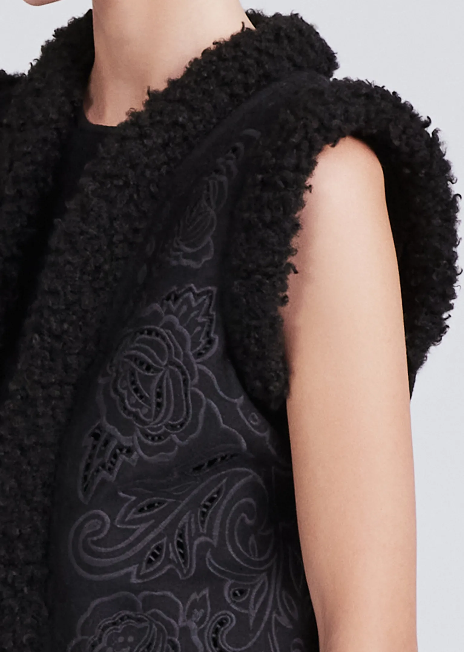 Women Derek Lam Jackets & Coats<Jaime Shearling Trimmed Embriodered Vest