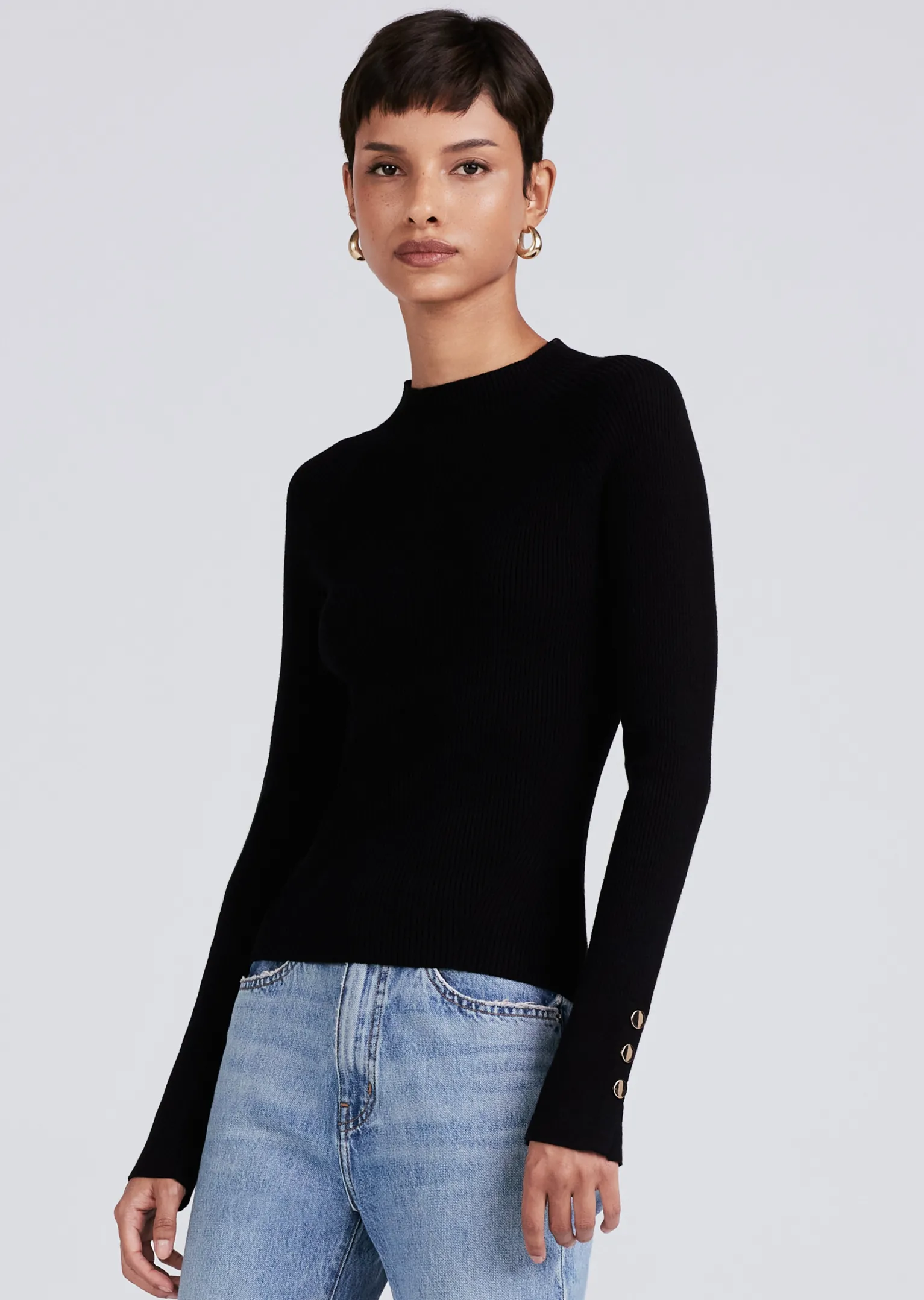 Women Derek Lam Sweaters<Kassandra Ribbed Mock Neck Sweater