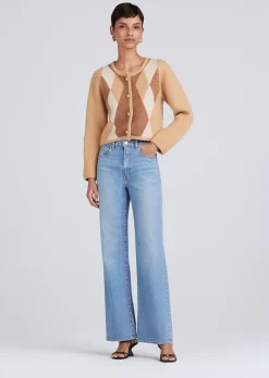 Women Derek Lam Sweaters<Keene Diamond Crew Neck Cardigan