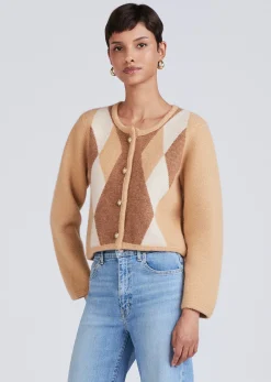 Women Derek Lam Sweaters<Keene Diamond Crew Neck Cardigan