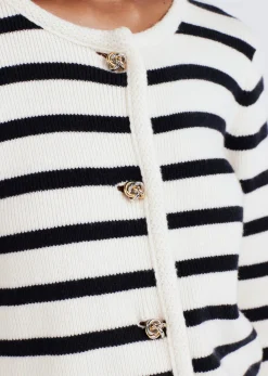 Women Derek Lam Sweaters<Keene Stripe Crewneck Cardigan