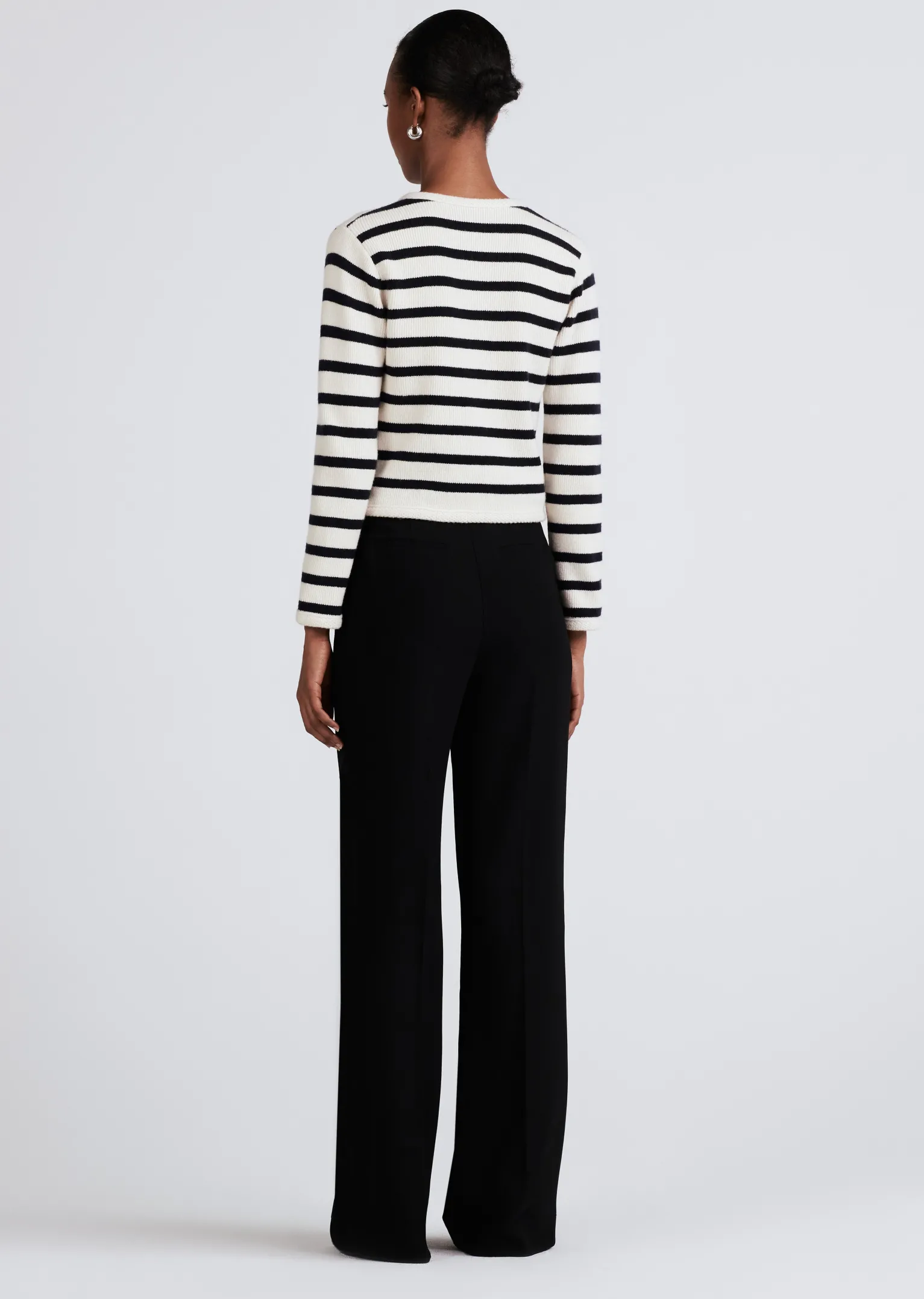 Women Derek Lam Sweaters<Keene Stripe Crewneck Cardigan