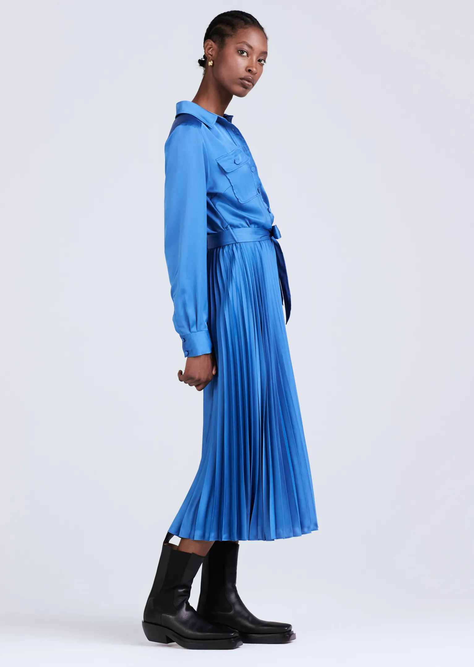 Women Derek Lam Dresses & Skirts<Kenza Pleated Midi Shirt Dress