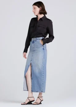 Women Derek Lam Denim<Lu High Rise Maxi Skirt