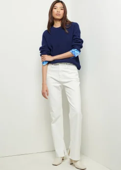 Women Derek Lam Sweaters<Marcia Long Sleeve Combo Crewneck Sweater
