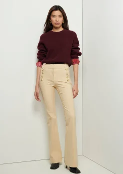 Women Derek Lam Sweaters<Marcia Long Sleeve Combo Crewneck Sweater
