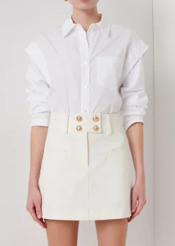 Women Derek Lam Essentials<Marley Ruched Sleeve Button Down Shirt