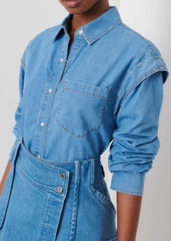 Women Derek Lam Essentials<Marley Ruched Sleeve Button Down Shirt