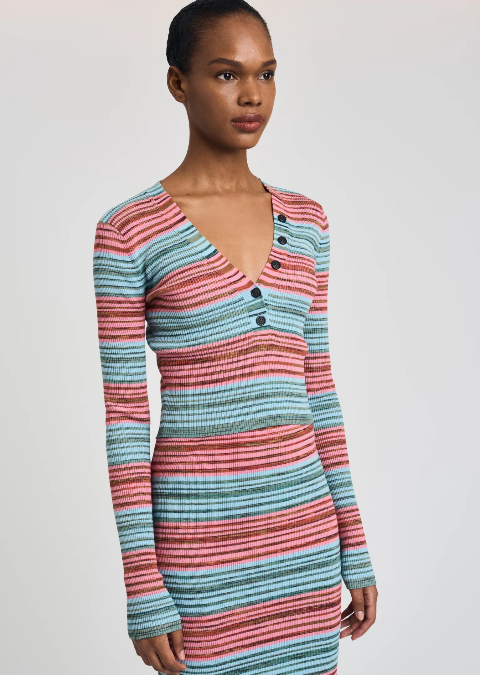 Women Derek Lam Sweaters<Milana Cropped Henley