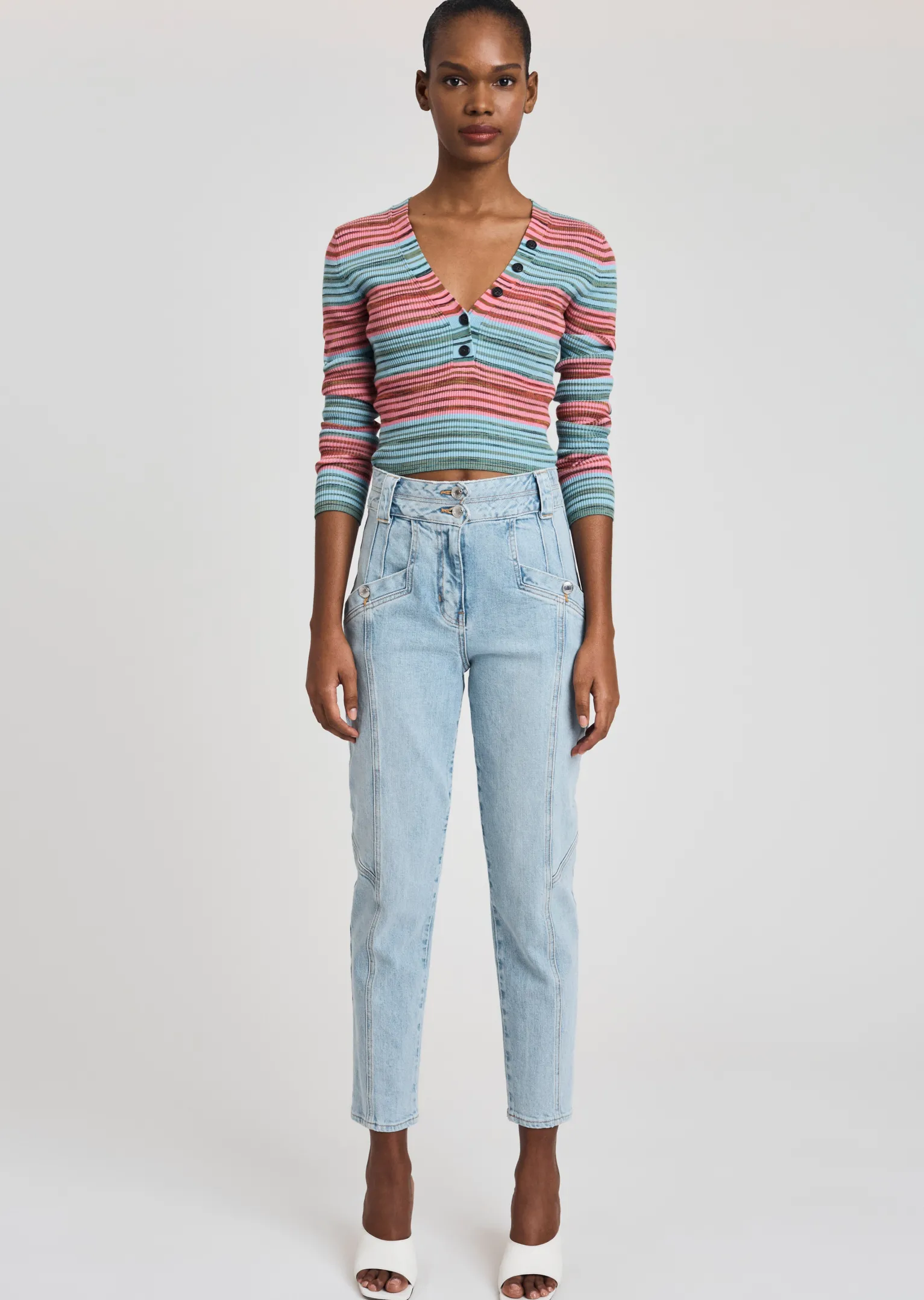 Women Derek Lam Sweaters<Milana Cropped Henley