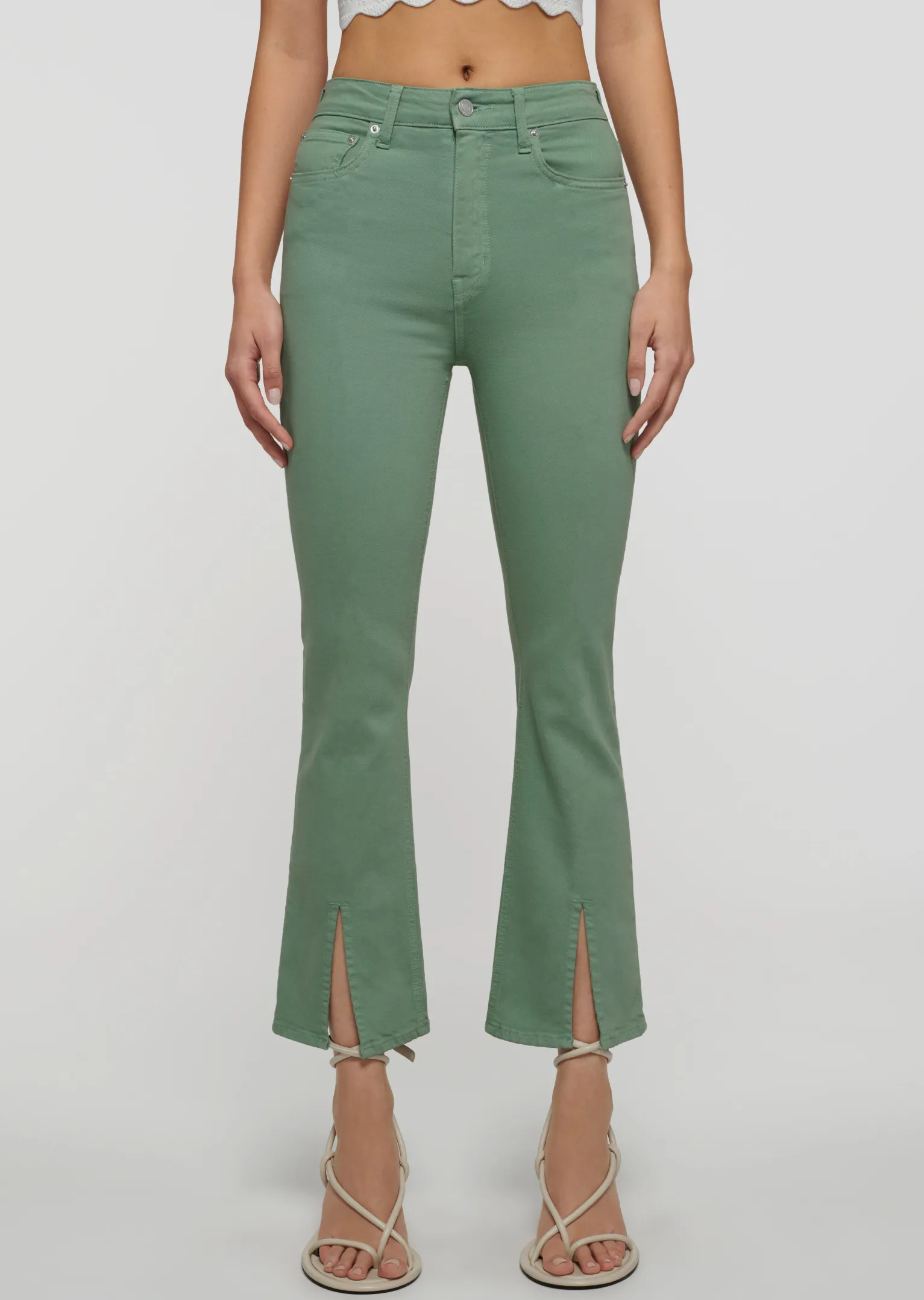 Women Derek Lam Pants & Shorts<Mira Front Slit Crop Flare Jeans