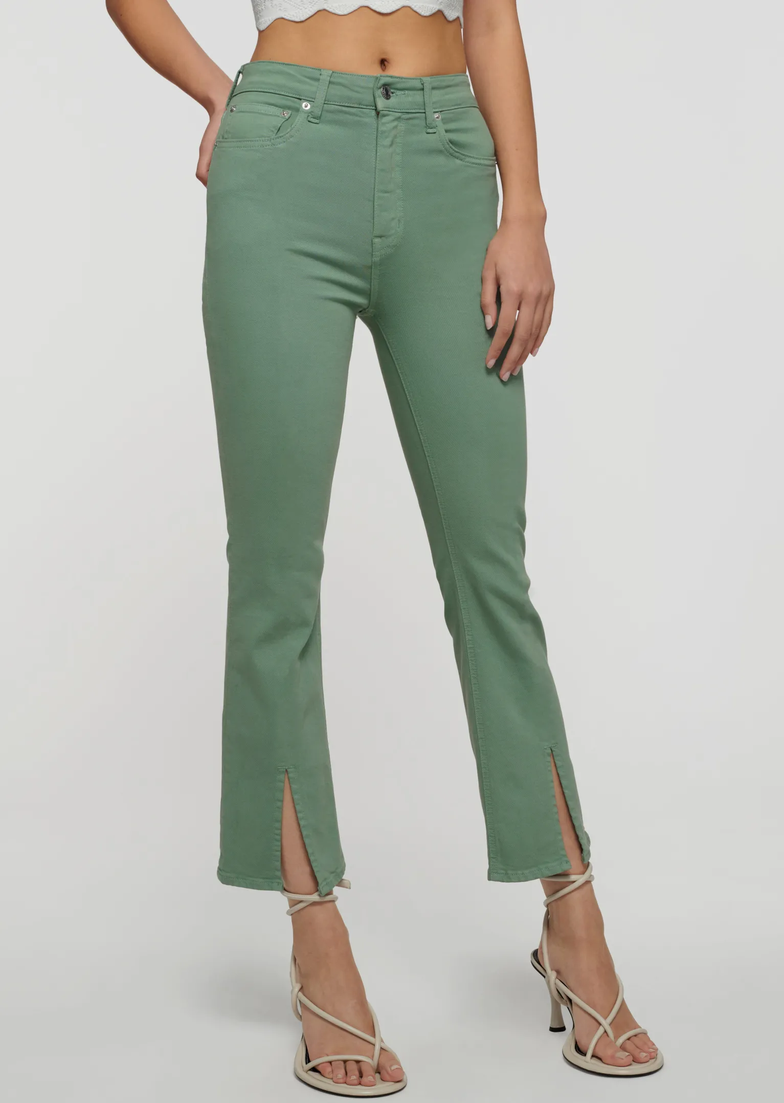 Women Derek Lam Pants & Shorts<Mira Front Slit Crop Flare Jeans