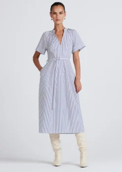 Women Derek Lam Dresses & Skirts<Orla Tie Waist Short Sleeve V-Neck Dress