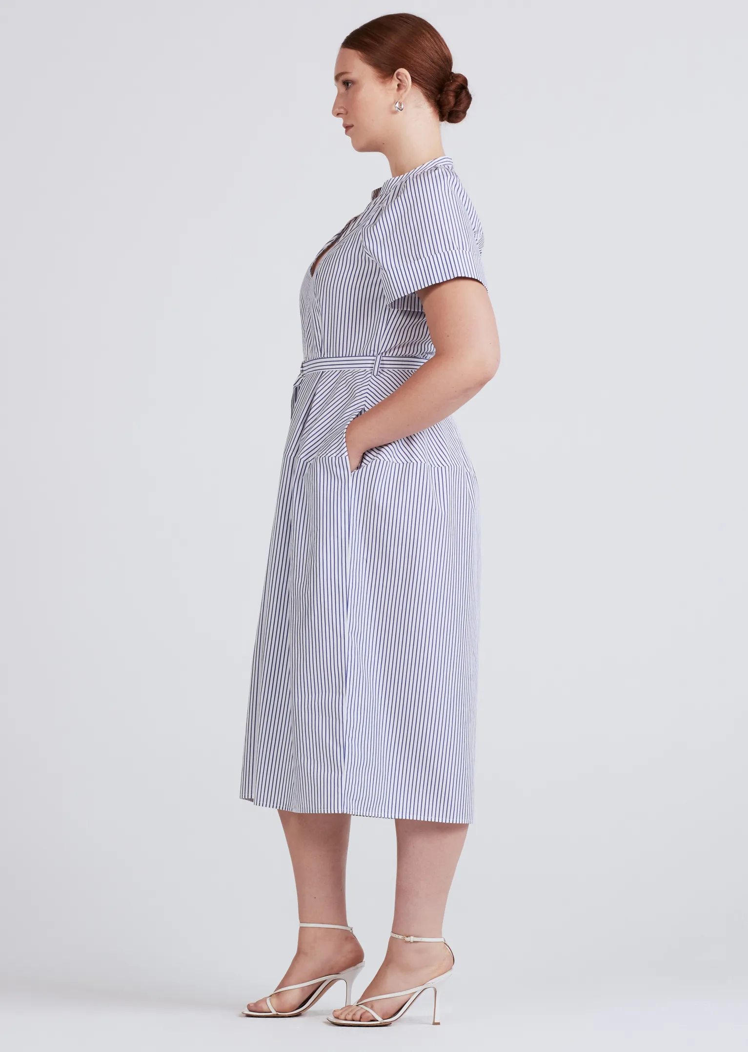 Women Derek Lam Dresses & Skirts<Orla Tie Waist Short Sleeve V-Neck Dress