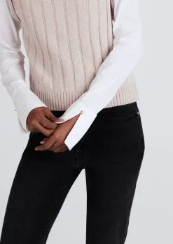 Women Derek Lam Sweaters<Paola Mixed Media Turtleneck Sweater
