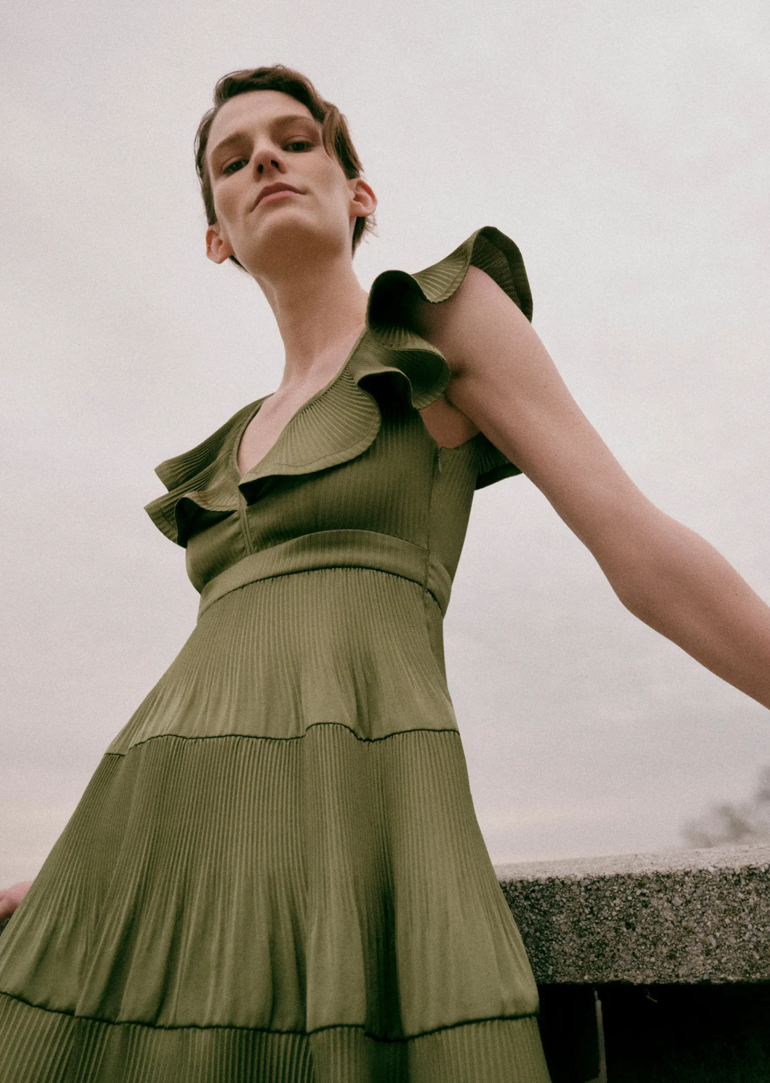 Women Derek Lam Dresses & Skirts<Persis Pleated Ruffle Dress