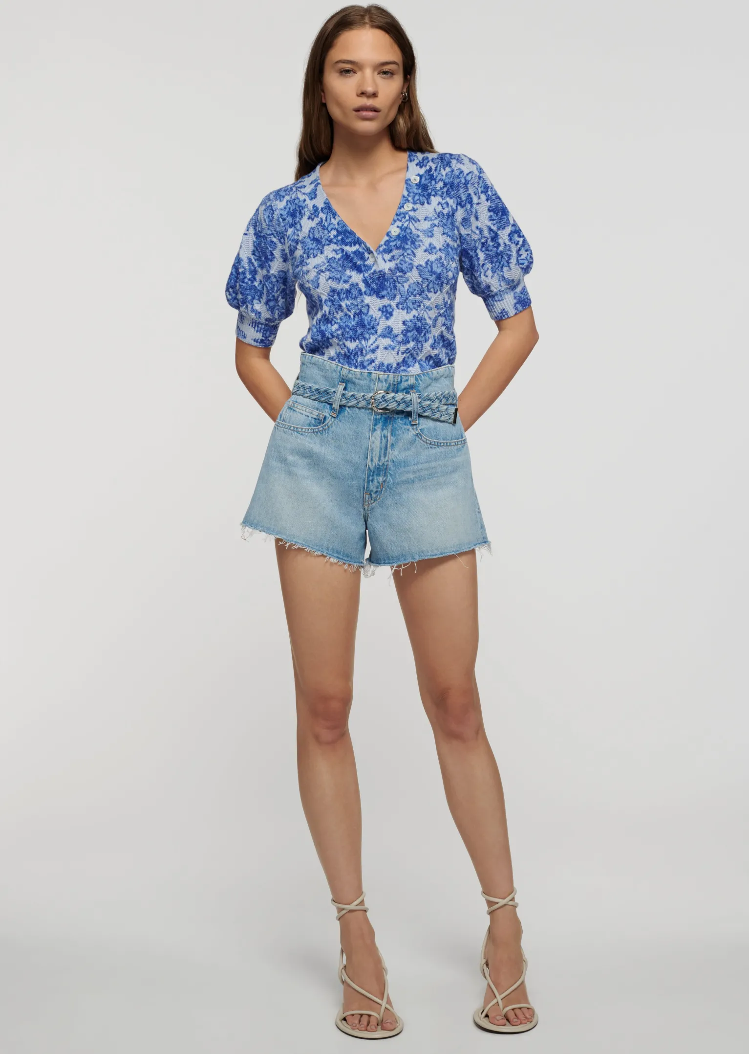 Women Derek Lam Tops<Ray Puff Sleeve Henley Top