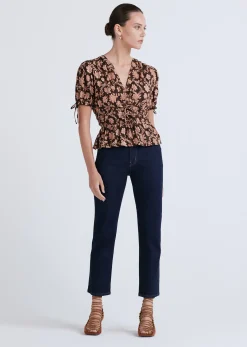 Women Derek Lam Tops<Rhea Puff Sleeve V-Neck Top