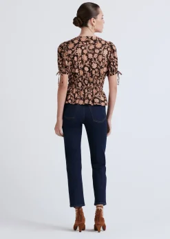 Women Derek Lam Tops<Rhea Puff Sleeve V-Neck Top